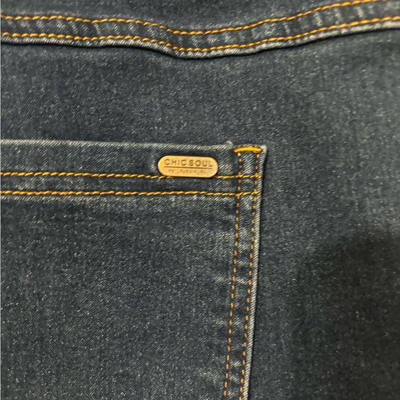 Chic Soul jeans. 3X, stretchy denim. Worn twice. Super cute on. Plus size EUC - Picture 9 of 12